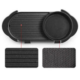 NNEAGS 2X 2  in 1 Electric Non-Stick BBQ Teppanyaki Grill Plate Steamboat Hotpot 2-8 Person
