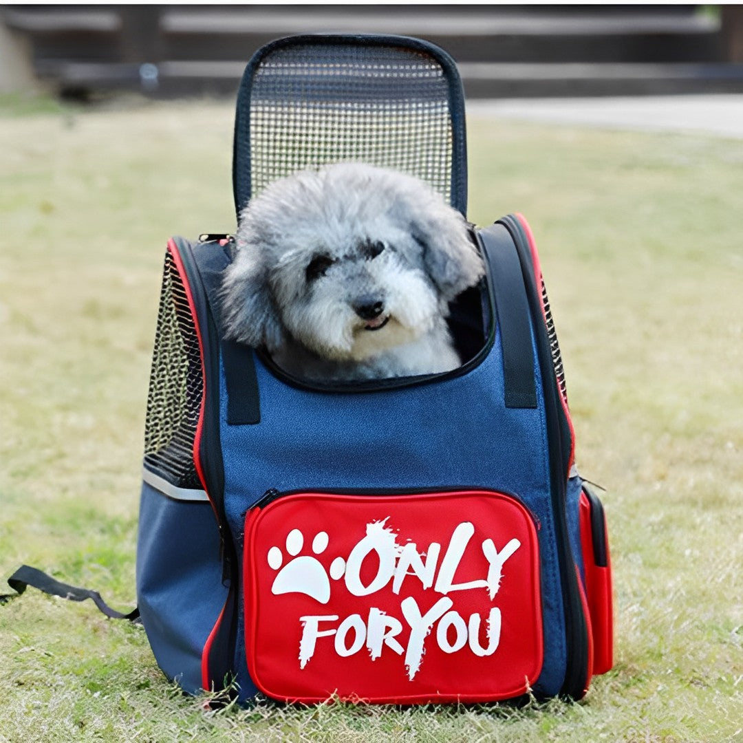 NNEAGS Red Pet Carrier Backpack Breathable Mesh Portable Safety Travel ...