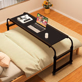 NNEAGS 2X 120x45cm Black Cross Bed Movable Desk Table w/ Adjustable Length & Height