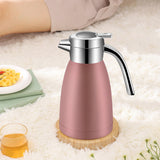 NNEAGS 1.8L Stainless Steel Kettle Insulated Vacuum Flask Water Coffee Jug Thermal Pink