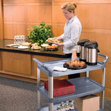 NNEAGS 3 Tier Food Trolley Portable Kitchen Cart Multifunctional Big Utility Service with wheels 830x420x950mm Gray