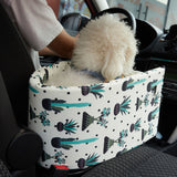 NNEAGS Car Central Control Nest Pet Safety Travel Bed Dog Kennel Portable Washable Pet Bag White