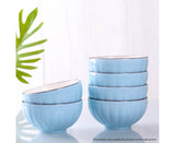 NNEAGS Blue Japanese Style Ceramic Dinnerware Crockery Soup Bowl Plate Server Kitchen Home Decor Set of 9