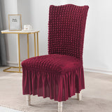 NNEAGS Burgundy Chair Cover Seat Protector with Ruffle Skirt Stretch Slipcover Wedding Party Home Decor