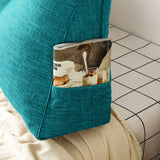 NNEAGS 2X 100cm Blue Green Triangular Wedge Bed Pillow Headboard Backrest Bedside Tatami Cushion Home Decor
