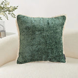 NNEAGS 45cm Jade Green Home aesthetic chenille texture tassel square Throw Pillow