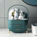 NNEAGS 2X 29cm Green Countertop Makeup Cosmetic Storage Organiser Skincare Holder Jewelry Storage Box with Handle