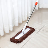 NNEAGS 80x12 Coffee Microfiber Flat Mop Floor Cleaning Pads Rotating Dust Remover