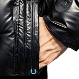 NNEAGS abbee Black Large Winter Hooded Glossy Overcoat Long Jacket Stylish Lightweight Quilted Warm Puffer Coat