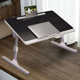 NNEAGS 60X40cm Black Small Laptop Bed Portable Foldable Study Table Adjustable