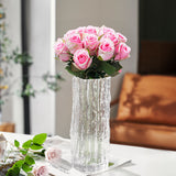 NNEAGS 30.5cm Handcrafted Clear Glass Vase, Classic Design for Home Decor