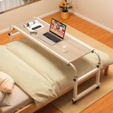 NNEAGS 120x45cm White Cross Bed Movable Desk Table w/ Adjustable Length & Height