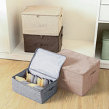 NNEAGS 2X Beige Large Portable Double Zipper Storage Box Moisture Proof Clothes Basket Foldable Home Organiser