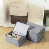 NNEAGS 2X Grey Small Portable Double Zipper Storage Box Moisture Proof Clothes Basket Foldable Home Organiser
