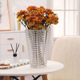 NNEAGS 22.5cm Handcrafted Clear Glass Vase, Classic Design for Home Decor