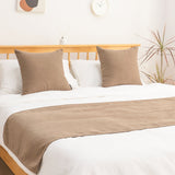 NNEAGS 1.8m Bed Light Brown Vintage Scarf Runner Bedding Tail Pad Flag For Home Hotel Set of 3