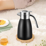NNEAGS 1.2L Stainless Steel Kettle Insulated Vacuum Flask Water Coffee Jug Thermal Black