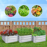 NNEAGS 60cm Square Galvanised Raised Garden Bed Vegetable Herb Flower Outdoor Planter Box