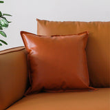 NNEAGS 45cm Light Luxury Urban Simulated Leather Wide Edge Throw Pillow