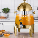 NNEAGS Stainless Steel 12L Beverage Dispenser Hot and Cold Juice Water Tea Chafer Urn Buffet Drink Container Jug with Gold Accents