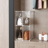 NNEAGS 3 Tier Multifunctional PP Plastic Bag Box Portable Cubby DIY Storage Shelves Stackable Handbag Purse Organiser