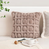 NNEAGS 2X 45cm Wabi-sabi Herringbone Plush Square Throw  Pillow