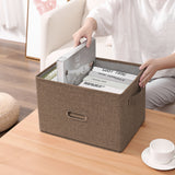 NNEAGS 2X Coffee Small Foldable Canvas Storage Box Cube Clothes Basket Organiser Home Decorative Box