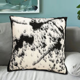 NNEAGS 45cm Light Vintage Leopard Print Black & White Ink Splatter Wide-Edge SquareThrow Pillow