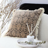 NNEAGS 2X 45cm Wabi-sabi Floral Cover & Vintage Dark Floral Tassel Square Throw Pillow