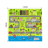 NNEAGS 120cm Kids Rug Street Map Play Mat, Educational Baby Theme Park Area Rugs