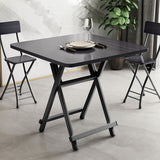 NNEAGS Black Dining Table Portable Square Surface Space Saving Folding Desk Home Decor