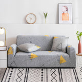NNEAGS 3-Seater Geometric Print Sofa Cover Couch Protector High Stretch Lounge Slipcover Home Decor