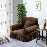 NNEAGS 1-Seater Coffee Sofa Cover with Ruffled Skirt Couch Protector High Stretch Lounge Slipcover Home Decor