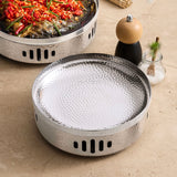 NNEAGS 26cm Dry Pot with Hammered Texture, Natural Silver Color, a Kitchen Essential