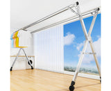 NNEAGS 2X 2.0m Portable Standing Clothes Drying Rack Foldable Space-Saving Laundry Holder with Wheels