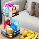 NNEAGS 2X 2 Tier Steel Black Square Rotating Multi-Function Kitchen Portable Storage Spice Seasoning Kitchen Countertop Organiser Shelf