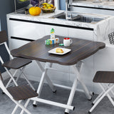 NNEAGS Black Minimalist Cat Ear Folding Table Indoor Outdoor Portable Stall Desk Home Decor