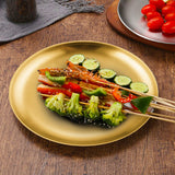 NNEAGS 20cm Premium Gold Grilling Plate - Durable, Heat-Resistant, Perfect for BBQs and Outdoor Cooking Kitchen Essential