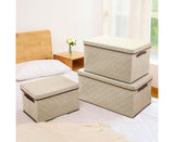 NNEAGS 2X Small Beige Non-Woven Diamond Quilt Grid Fabric Storage/ Organizer Box