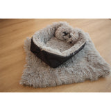 NNEAGS Black Dual-purpose Cushion Nest Cat Dog Bed Warm Plush Kennel Mat Pet Home Travel Essentials