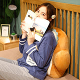 NNEAGS 2X 48cm Smiley Face Toast Bread Cushion Stuffed Car Seat Plush Cartoon Back Support Pillow Home Decor