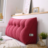 NNEAGS 2X 180cm Rose Red Triangular Wedge Bed Pillow Headboard Backrest Bedside Tatami Cushion Home Decor