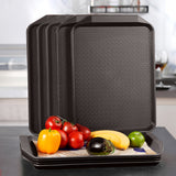 NNEAGS Rectangular Serving Tray Heavy Duty Waterproof Stackable Plastic Food Snack Pan Set of 10 Coffee