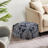 NNEAGS 55x30cm Black Squared Soft Pouffe Seat Cushion Elegant Home Accent D?cor Stylish Footstool