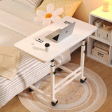 NNEAGS 40x80cm White Bedside Table Movable Bedroom Desk Student Computer Table