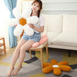 NNEAGS Pink Daisy Flower Shape Cushion Soft Leaning Bedside Pad Floor Plush Pillow Home Decor