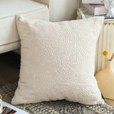 NNEAGS 2X 50cm Beige Internet Celebrity 3D Arched Raised Pattern Throw Pillow