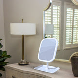 NNEAGS 2X 26cm White Squared Smart LED Makeup Bedroom Table Vanity Mirror Tricolor Adjustable Light