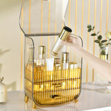 NNEAGS 2X 3 Tier Golden Yellow Multifunctional Countertop Cosmetic Storage Makeup Perfume Skincare Display Stand Shelf Drawer Type Organiser