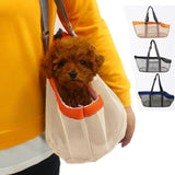 NNEAGS 2X Orange Pet Carrier Bag Breathable Net Mesh Tote Pouch Dog Cat Travel Essentials